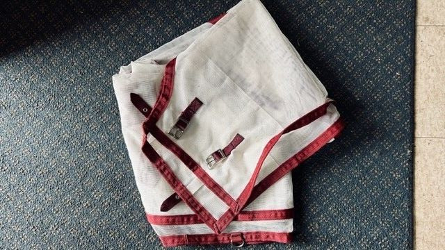 FLY SHEET Horse sz 74" White Mesh Burgundy Trim NEW Rural Products