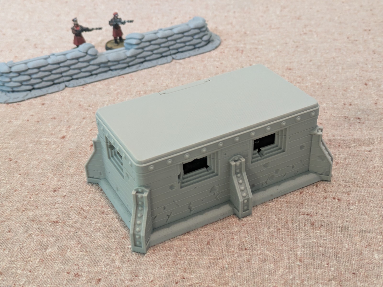 Grimdark Bunker 5x10 – 28mm Wargaming Terrain – Modular Trench System – Printed