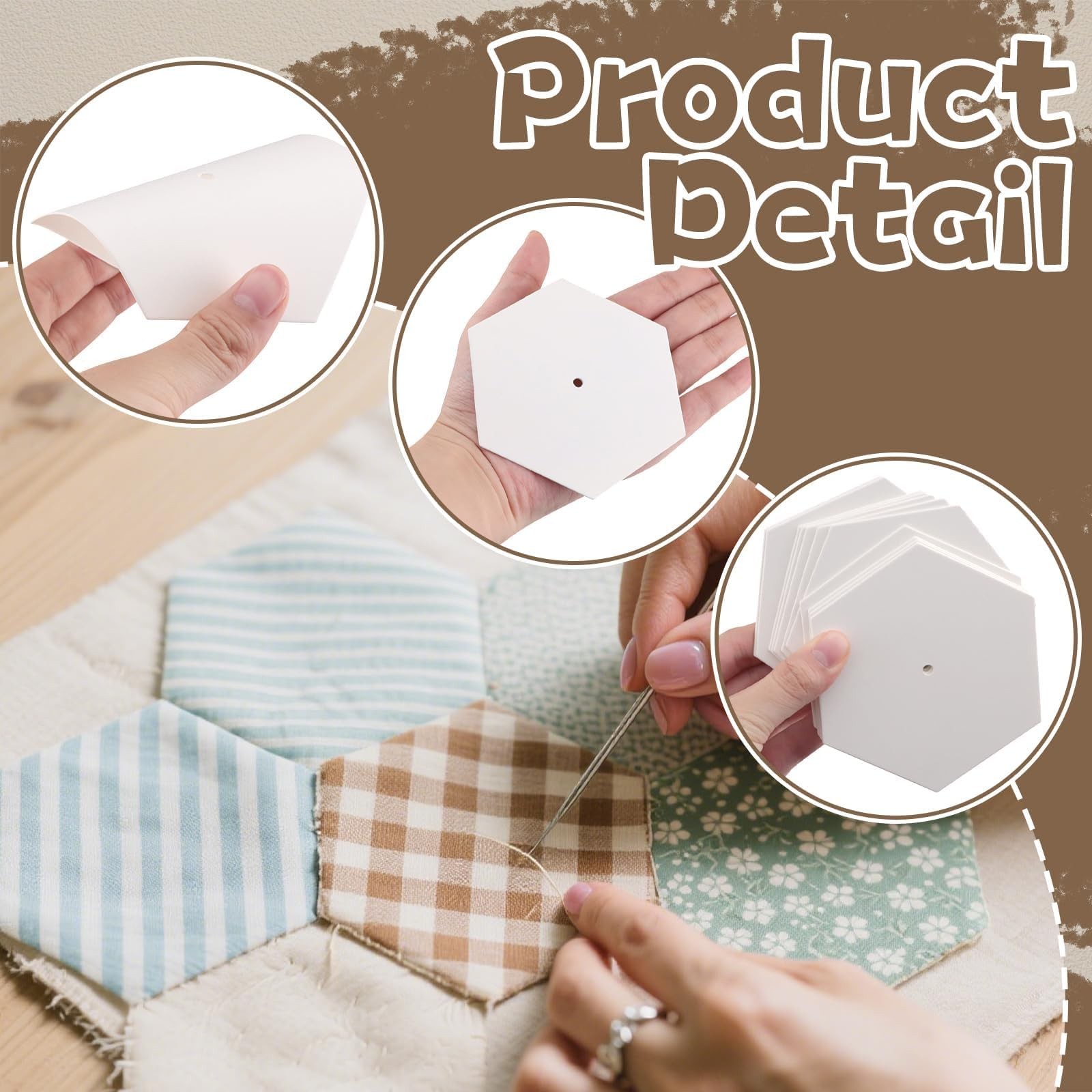 260 PCS 2 Inch White Hexagon Piecing Paper Quilting Template Patchwork Craft