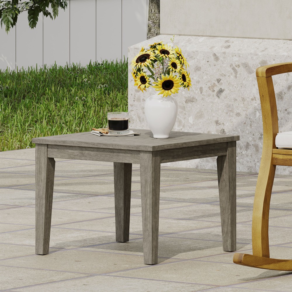20in*20in*15.75in Hampton Outdoor Acacia Wood Side Table