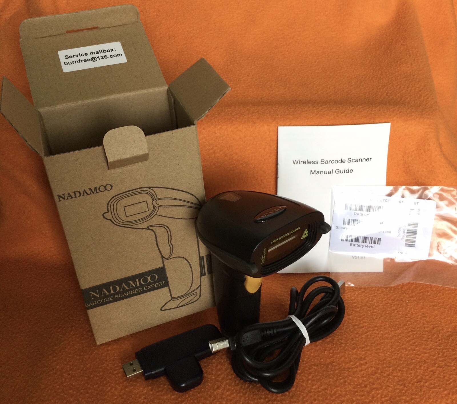 NADAMOO BUR3003 WIRELESS BARCODE SCANNER (433 MHz) - OPEN BOX NEW