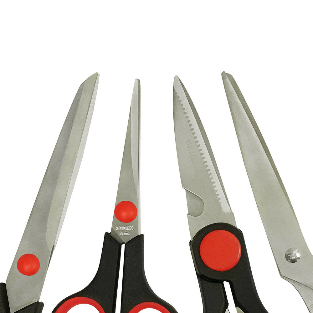 4 Pc Stainless Steel Assorted Scissors Set