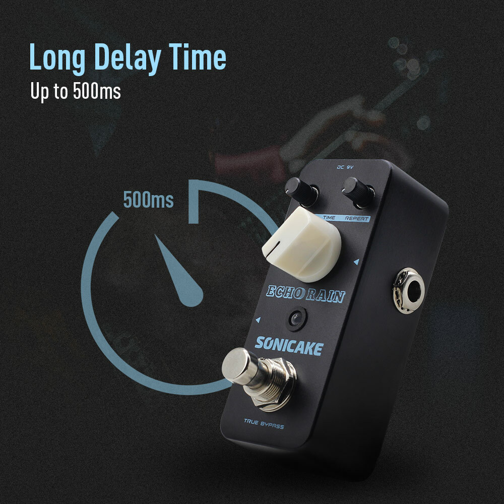 SONICAKE Echo Rain Analog-Style Hybrid Digital Delay 2-mode Guitar Effects Pedal