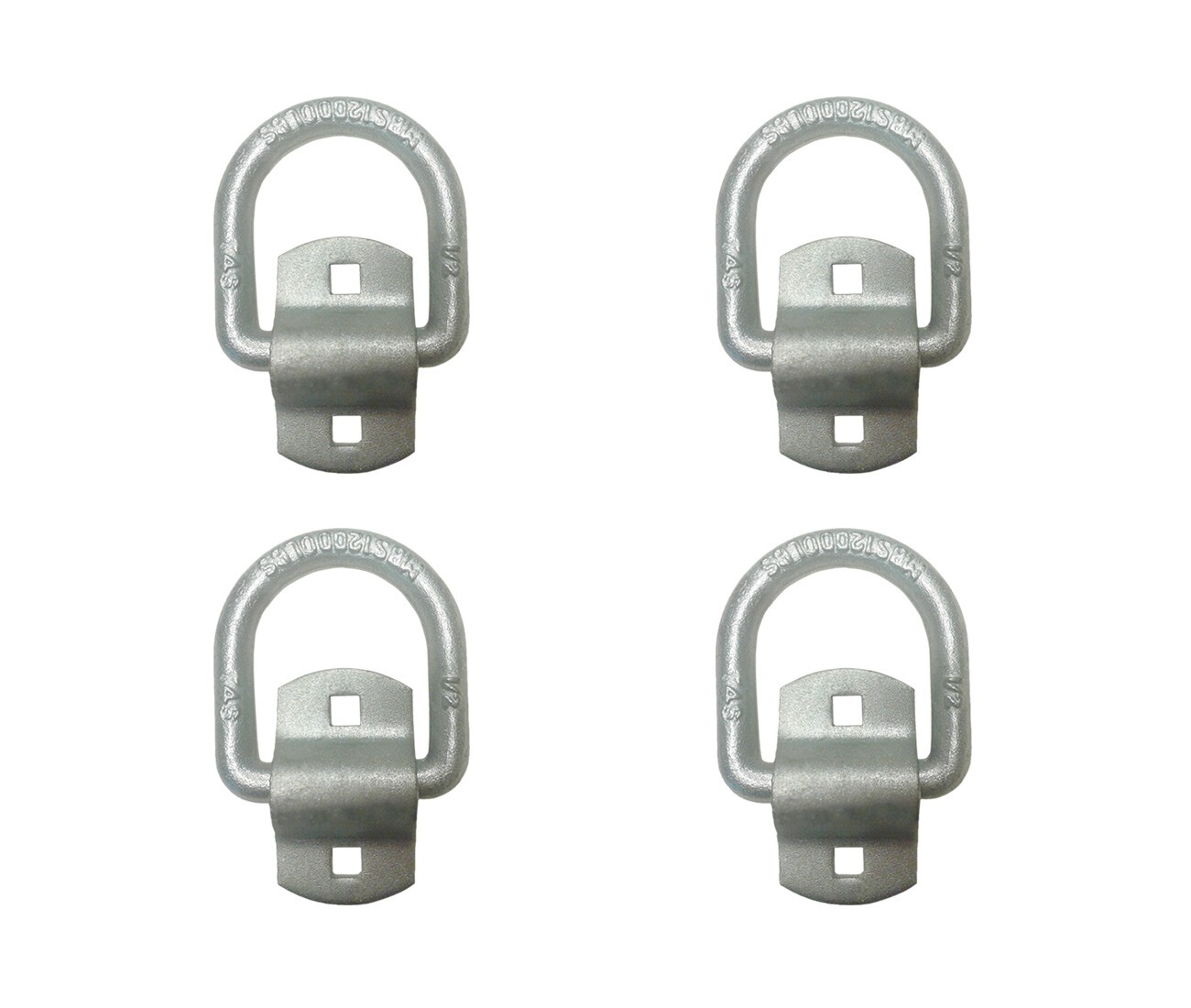 4 Pack 1/2" Bolt-On D Ring Flatbed Truck Trailer Tie Down Strap Chain Rope Ring