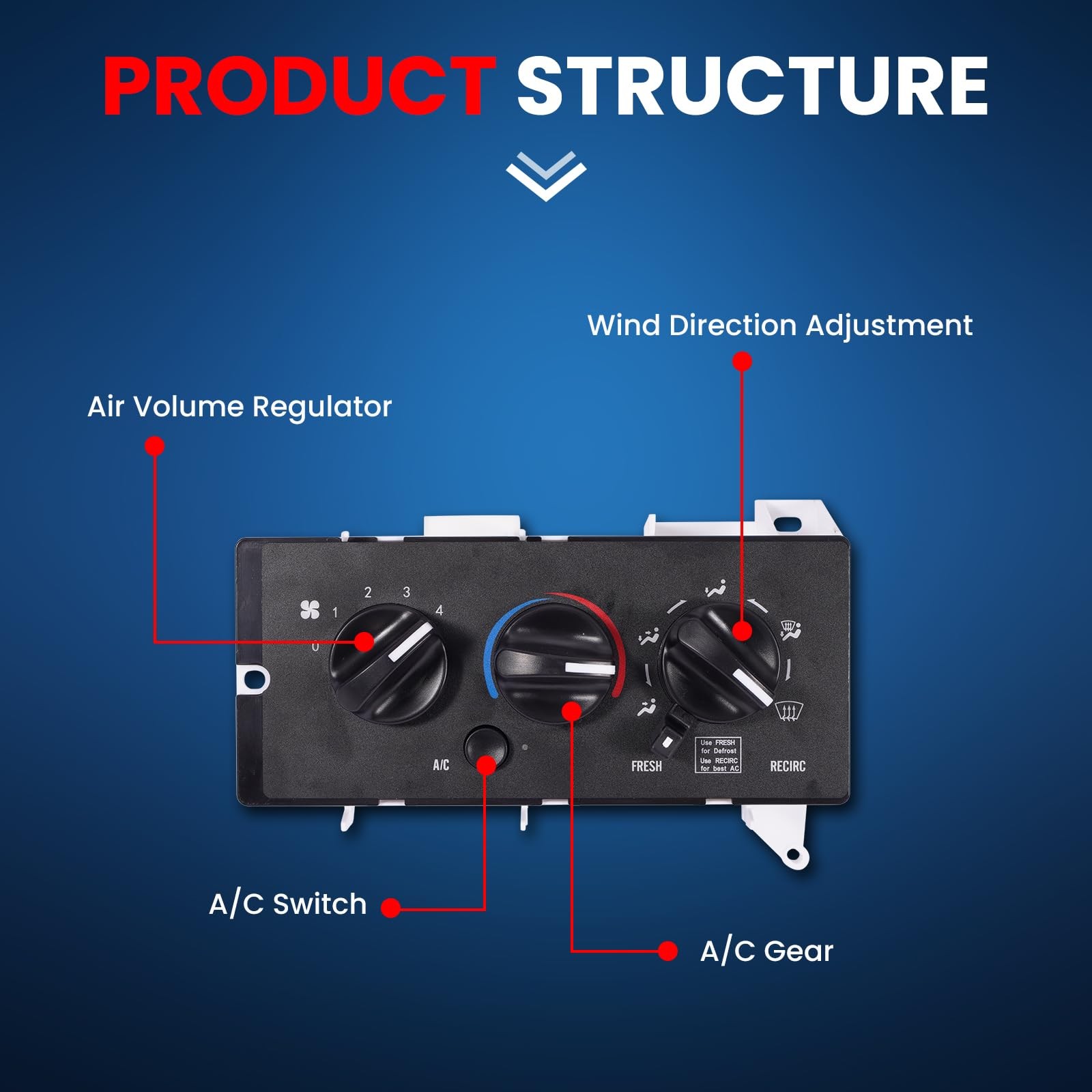 AC Control Panel 11-1225 Compatible with 2001-2005 for Mack CV500/ CV700