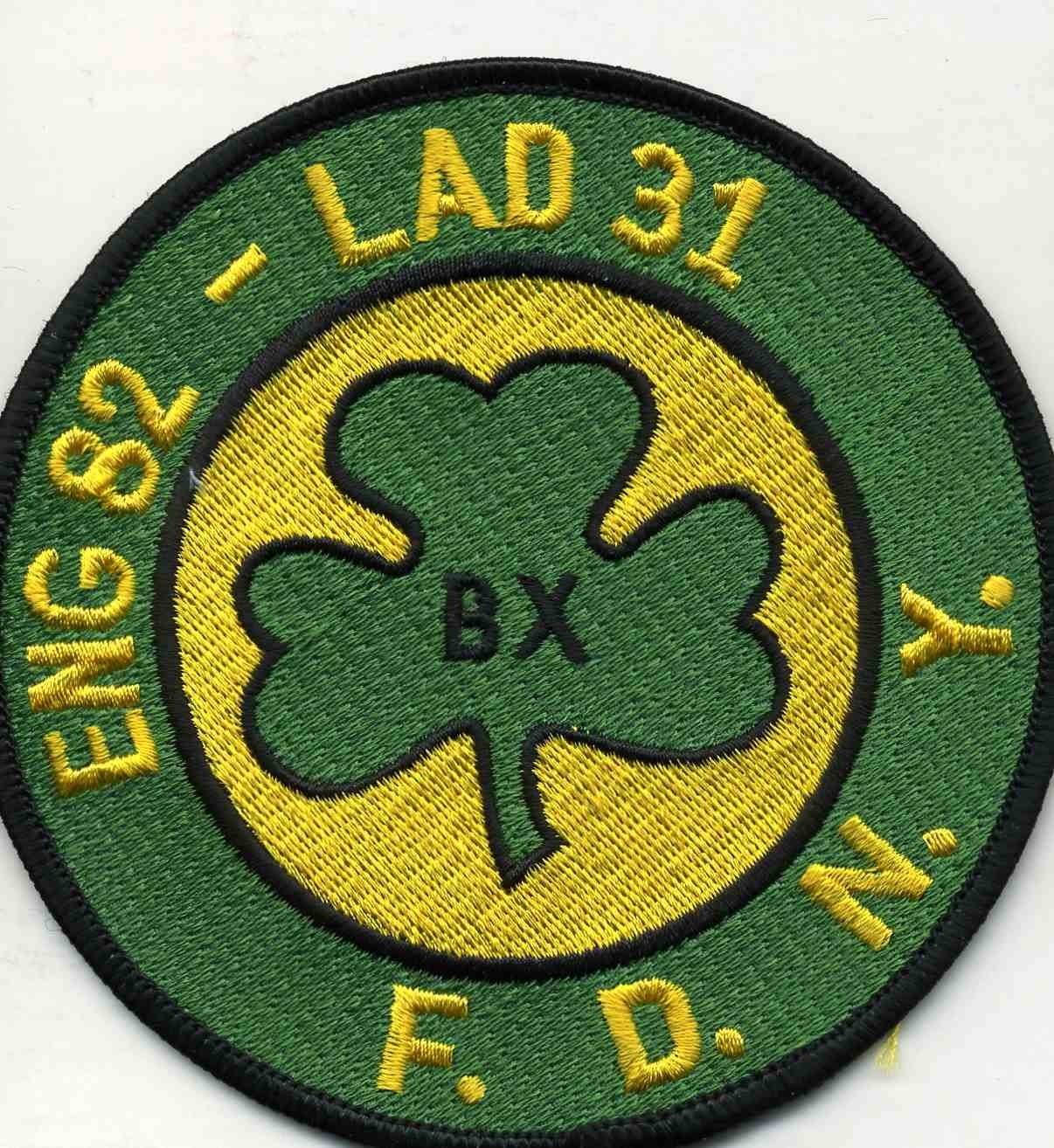 New York City - FDNY Engine-82 / Ladder-31 "Shamrock", NY (4" round) fire patch