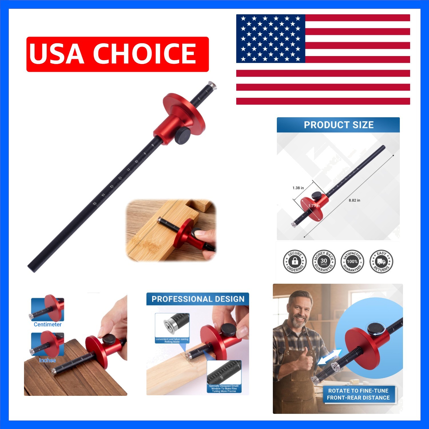 Wheel Marking Gauge with Micro-Adjustment – Precision Dovetail Marker for Woo...
