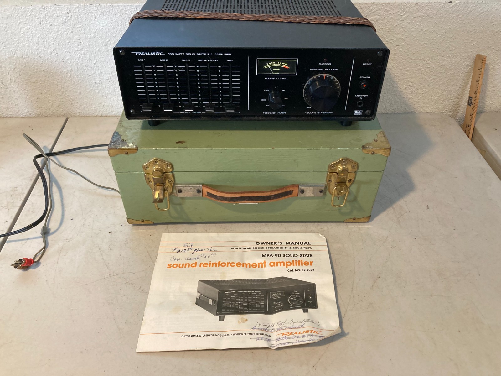 Realistic MPA-90 Watt Solid State PA Mixer Equalizer Amplifier 32-2024A