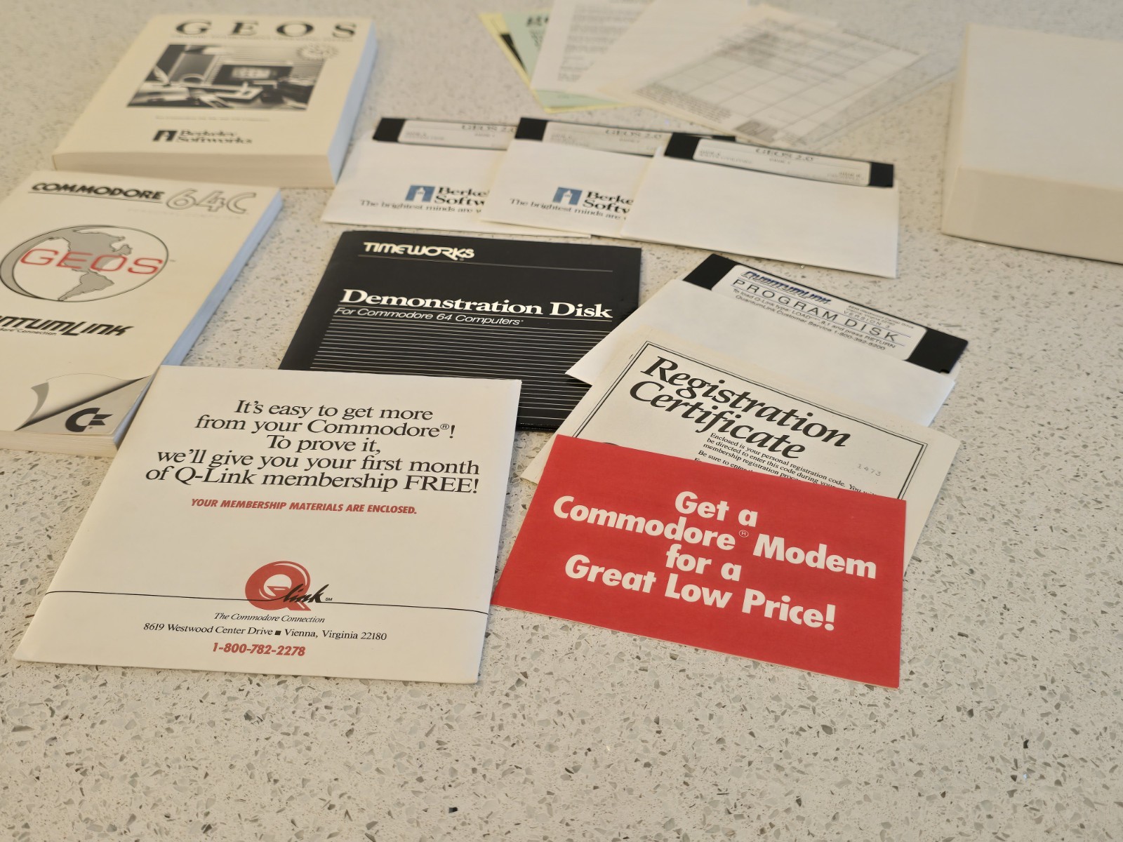 GEOS 2.0 Commodore 64 128 64C Operating System w/ Box Manuals Paperwork 80s