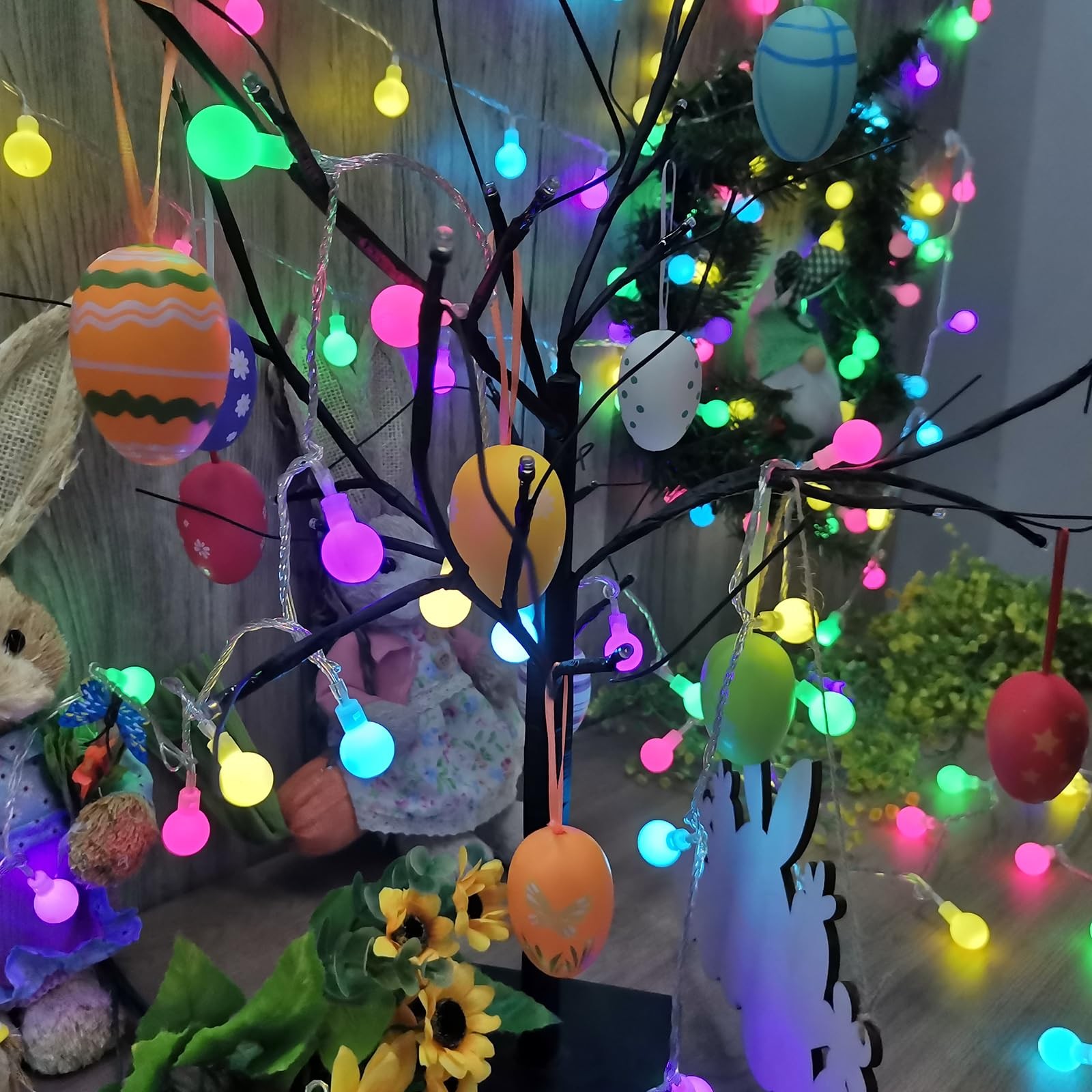 Easter String Lights, 100 LED 33ft Easter Pastel Lights 8 Lighting Modes with...