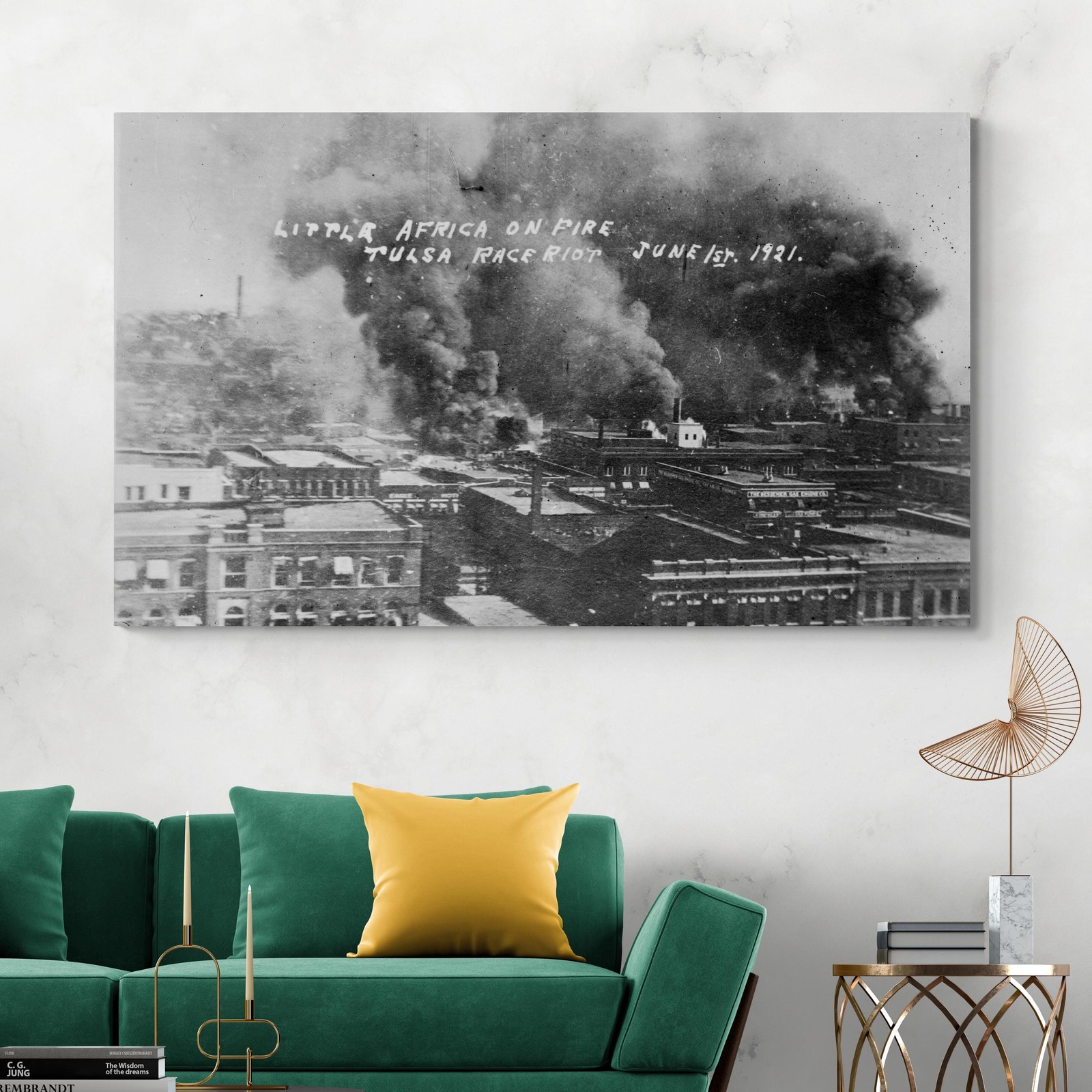 1921 Tulsa Race Massacre – Black Wall Street Destruction Photo History Print