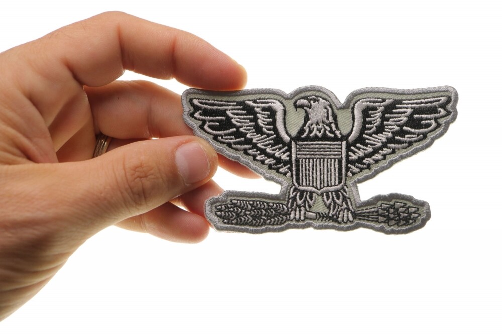 Embroidered Patch (Iron-On), Colonel Eagle Military Insignia, 4" x 2"