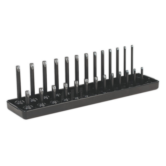 Sealey Premier Tools SH1414  1/4" Drive Socket Holder Rail 4-15mm
