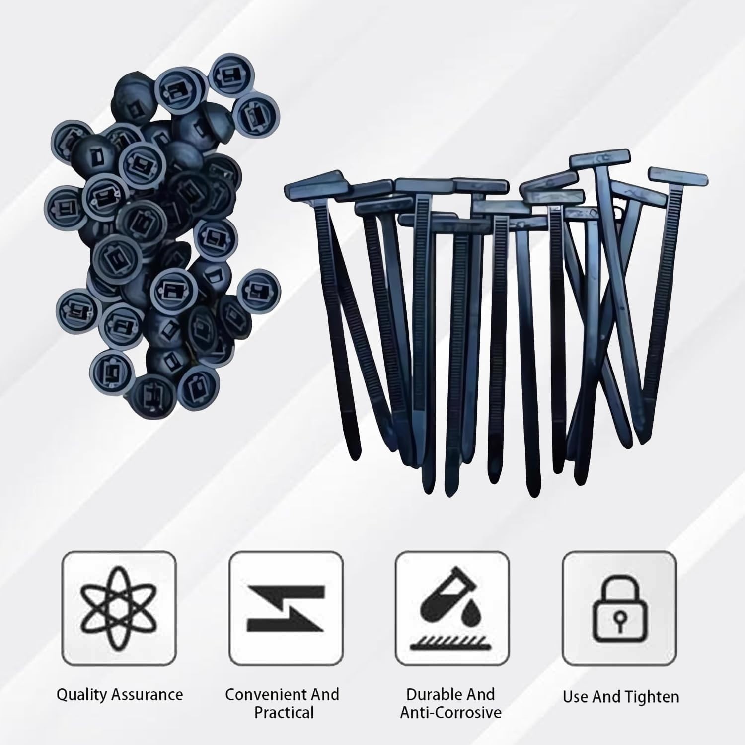 Compact Nylon Cable Tie Set - 20 Pcs Self-Locking Zip Ties for Daily Maintenance