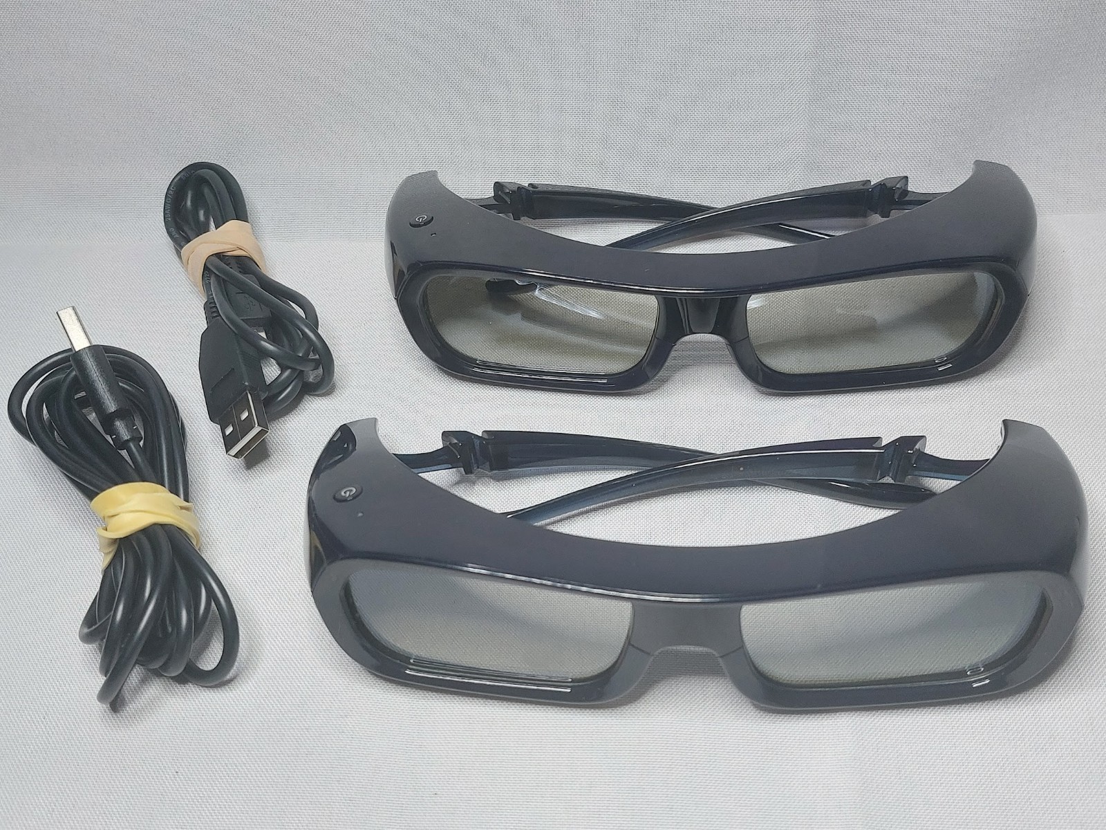 Sony TDG-BR250 Active 3D Glasses Lot of 2 Rechargeable Bravia Black - Tested