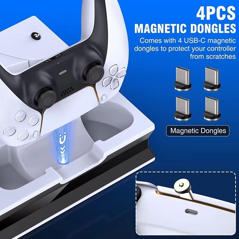 PS5 Cooling Stand With Built-In Dual Controller Charger