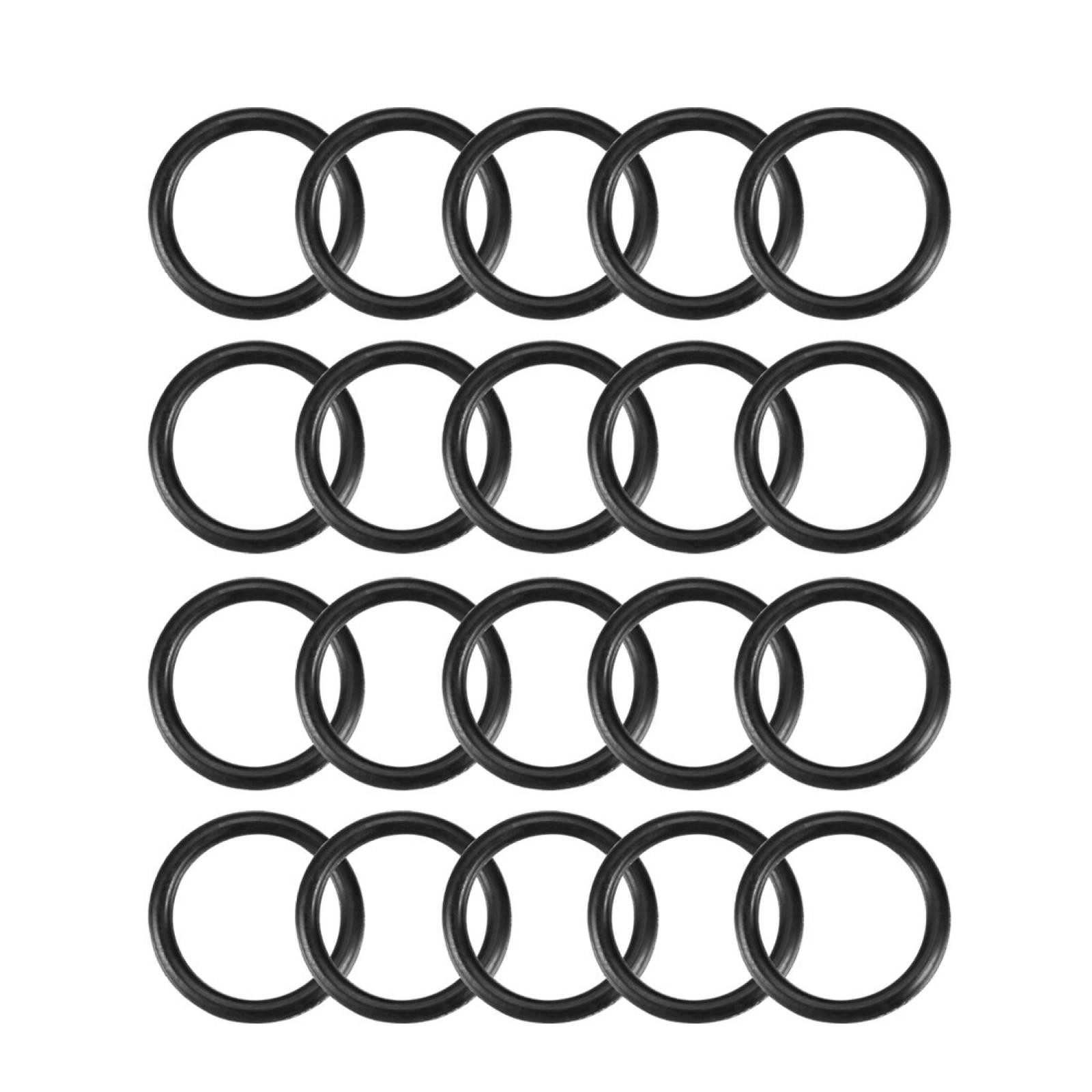 20 Pcs Black 17mm x 2mm NBR Oil Resistant Sealing Ring O-shape Grommets
