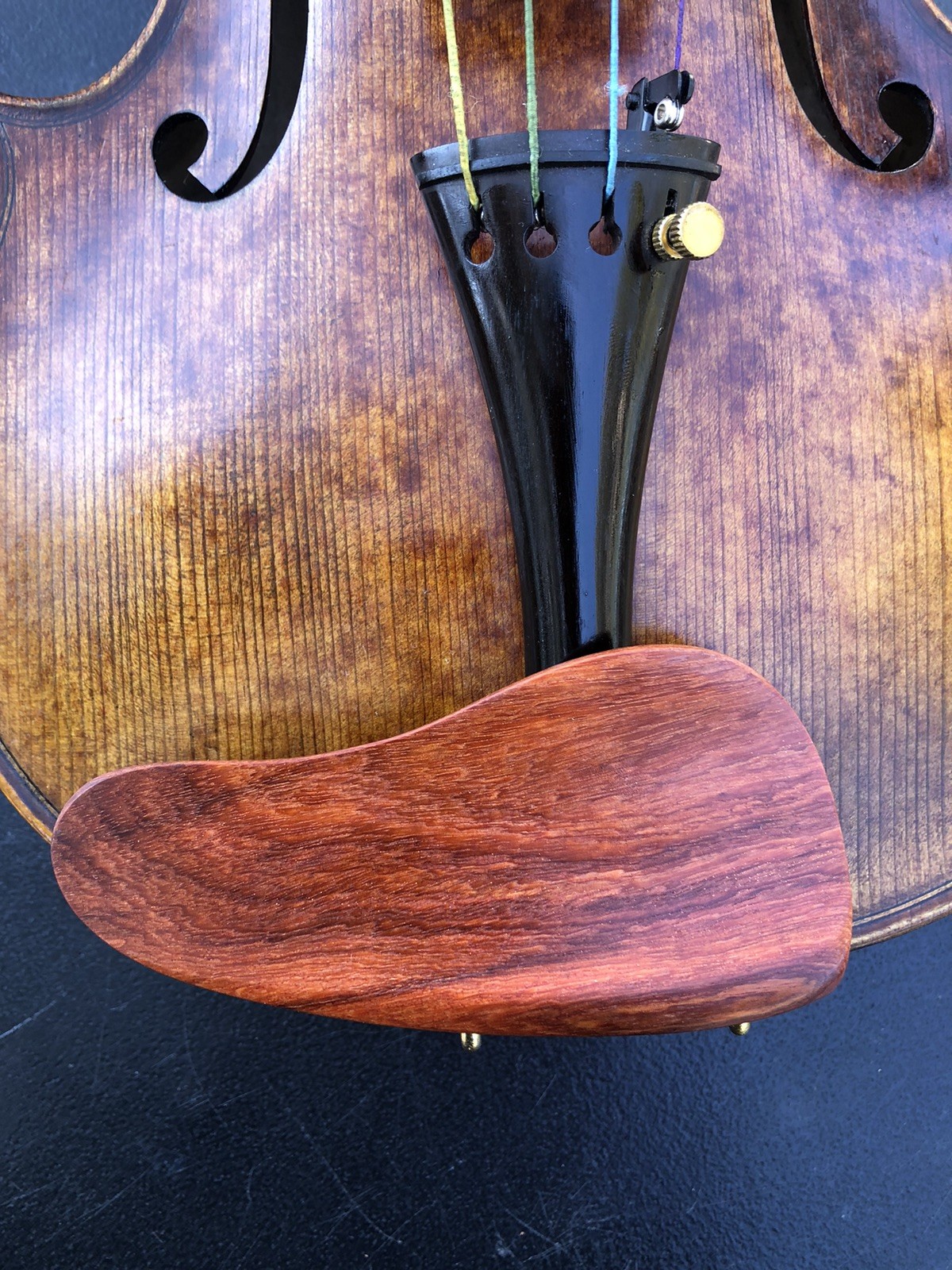 Natural Rosewood Violin Chinrest  4/4 Size WITH Chin Rest Clamp Screw Parts