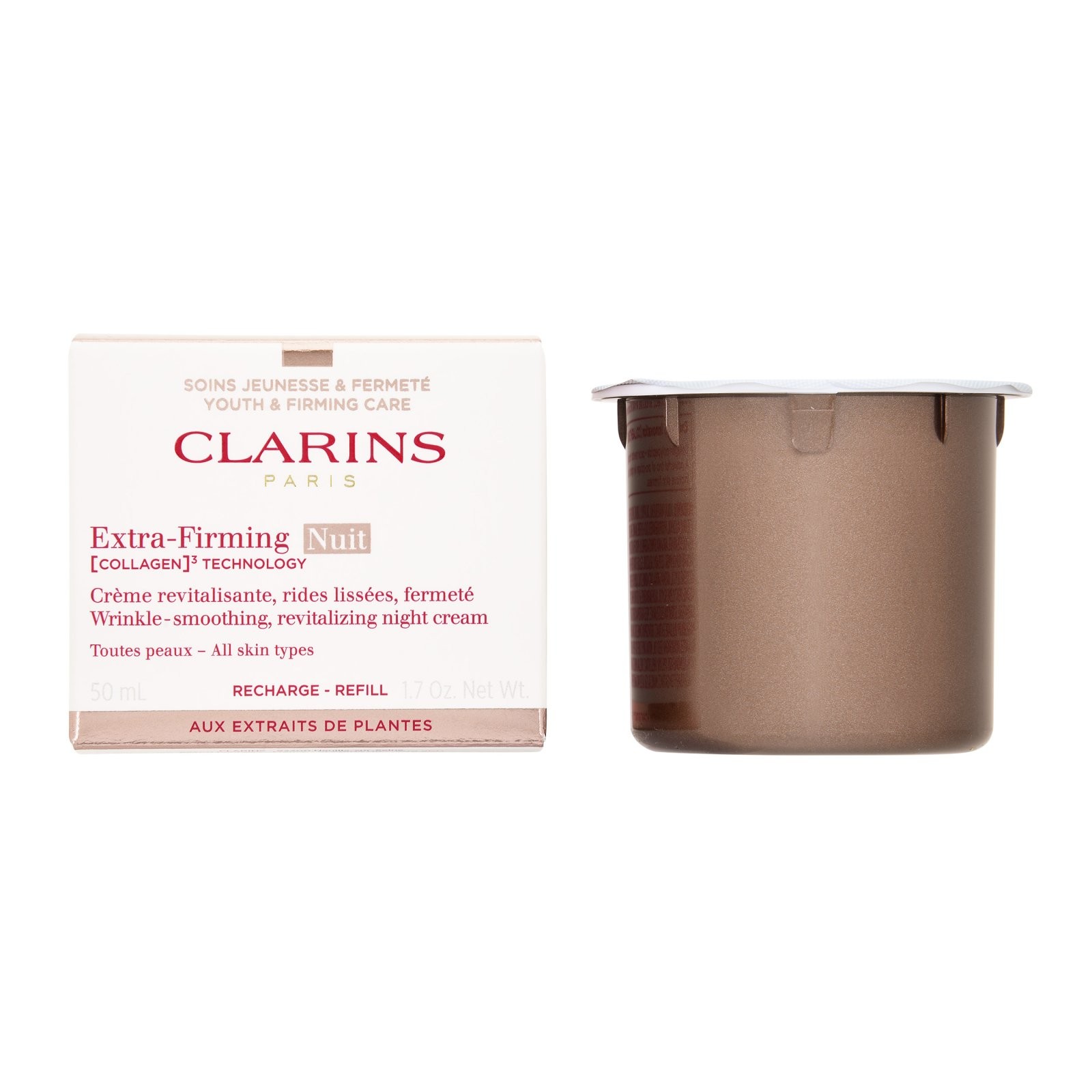 Clarins Extra-Firming Nuit Wrinkle-Smoothing Revitalize Night cream Refill 50ml