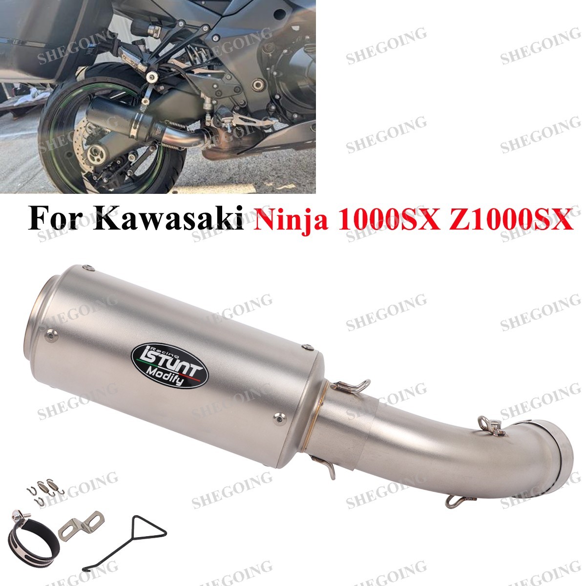 For Kawasaki Ninja 1000SX Z1000SX Motorcycle Exhaust Round 51MM Muffler Slip On