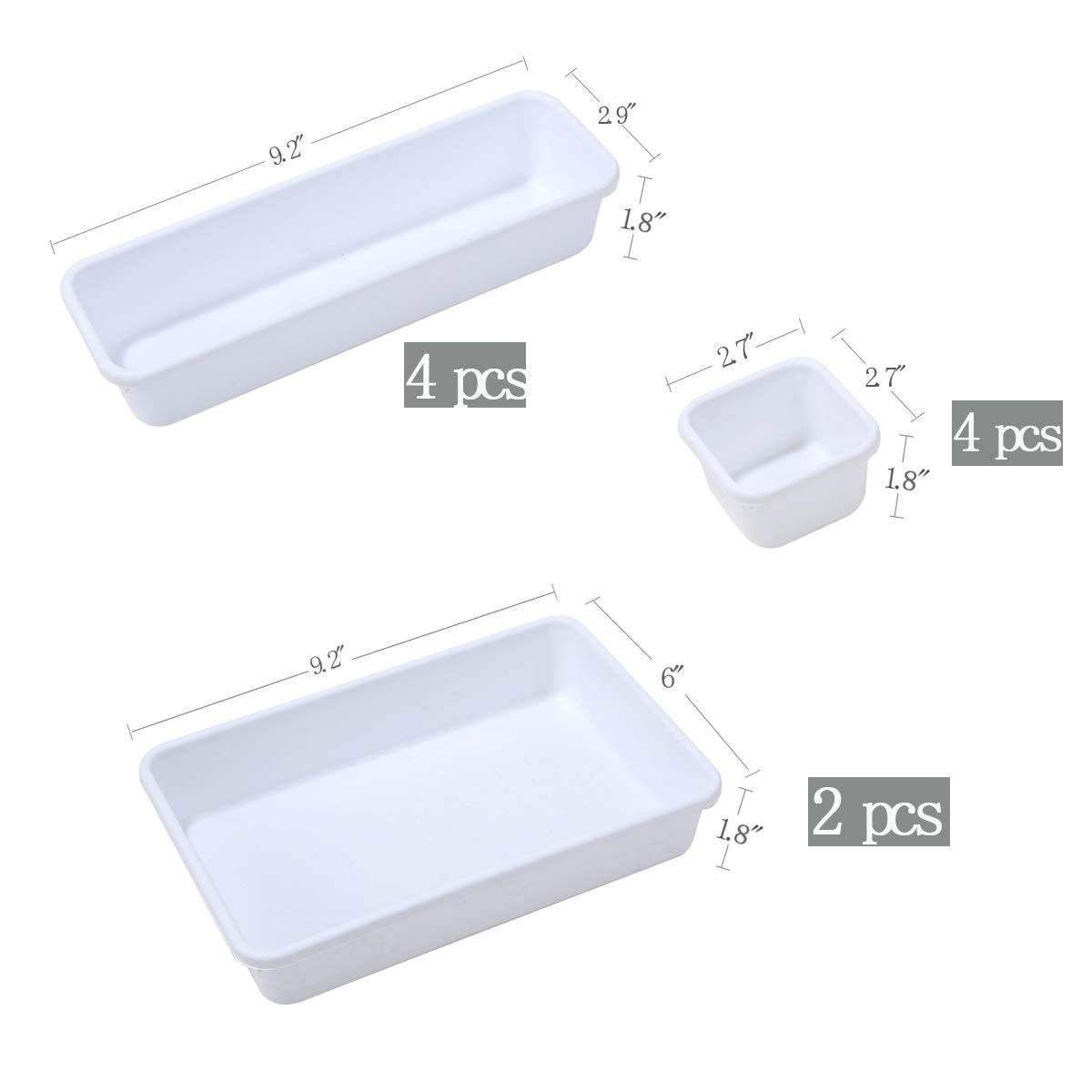 10 PCS Interlocking Desk Drawer Organizer Separators Kitchen Bathroom Tray