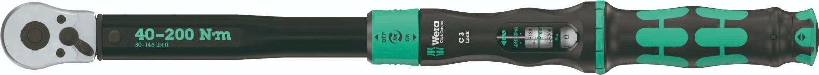 Wera Click-Torque Lock C 3 Torque Wrench 40 - 200 Nm 1/2" Drive 05075692001