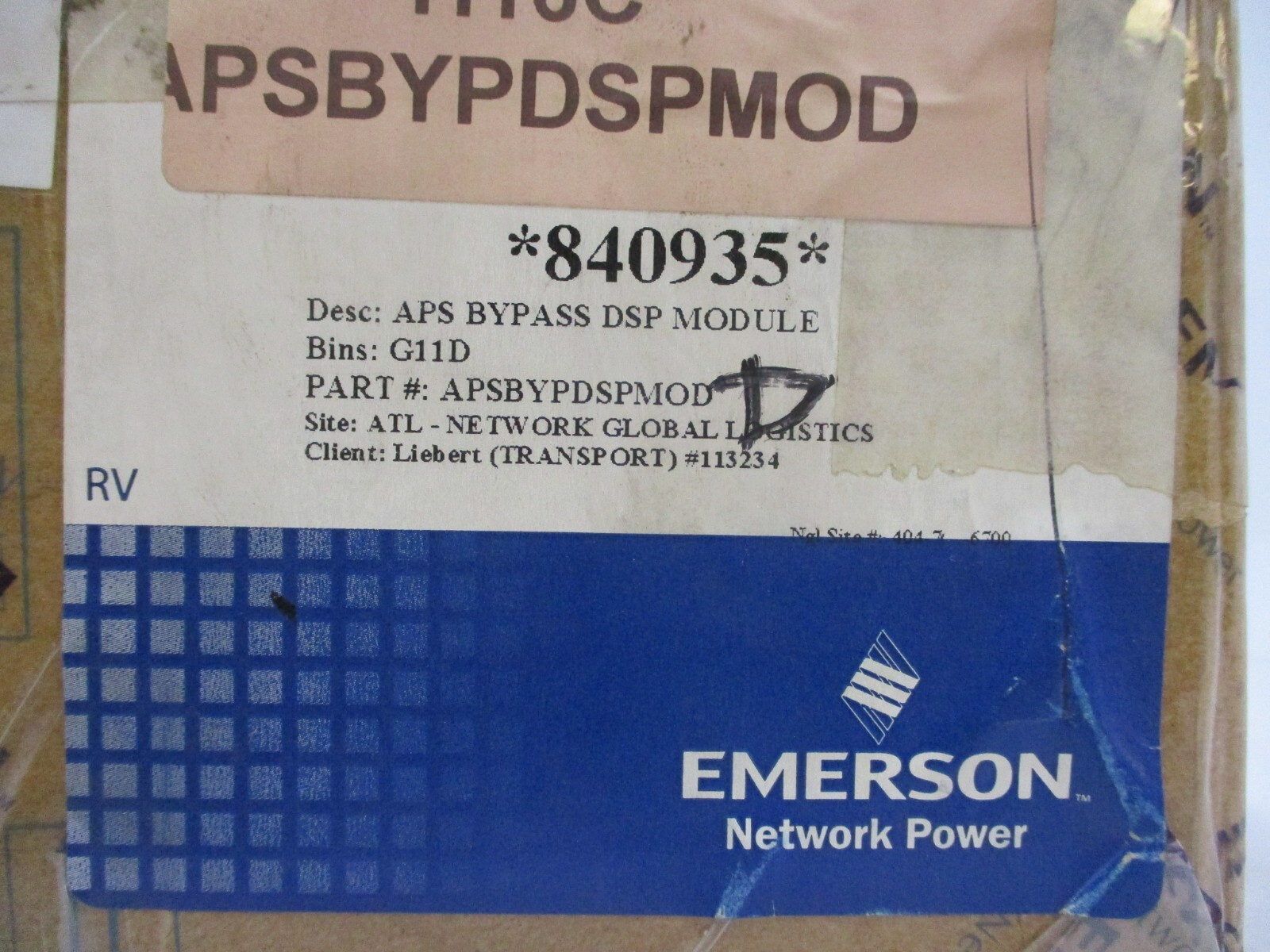 NEW Emerson Network Power APSBYPDSPMOD APS Bypass DSP Module Liebert