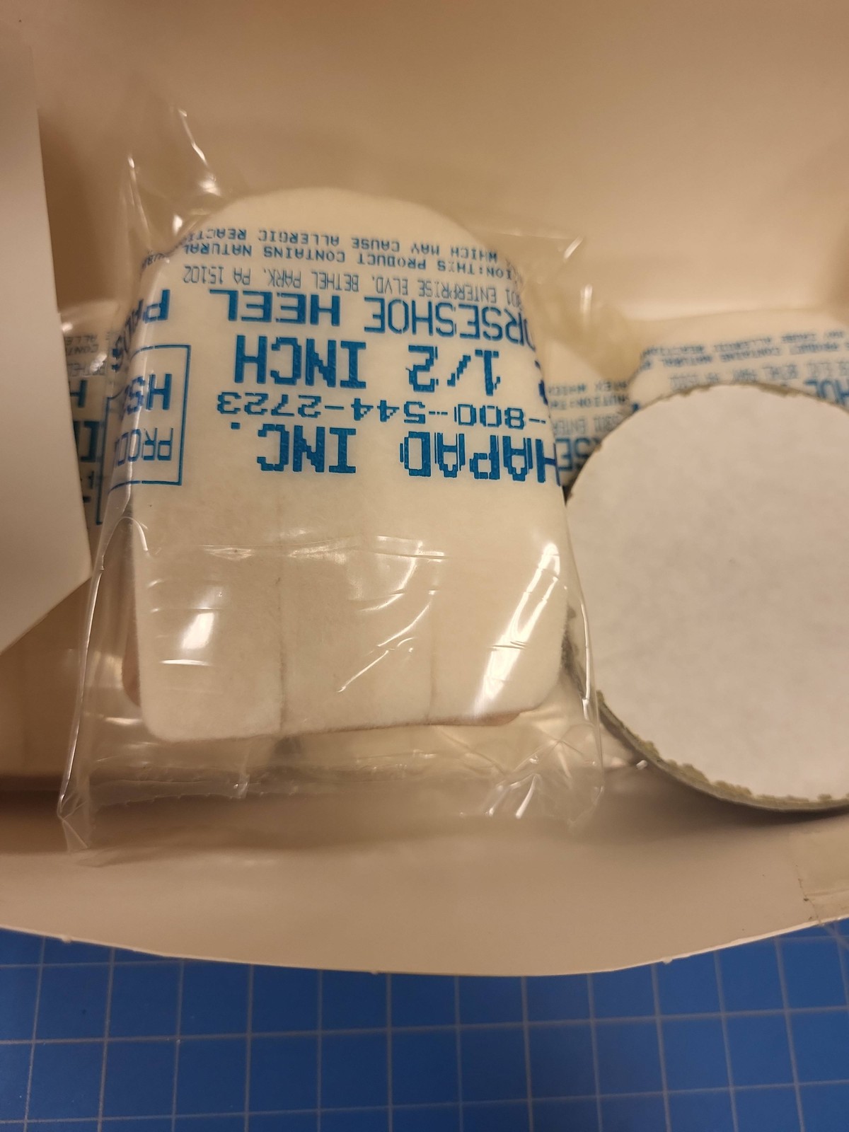 Hapad Inc 1/2 Inch Horseshoe Heel Pads Felt Inserts Shoe Orthotics Support