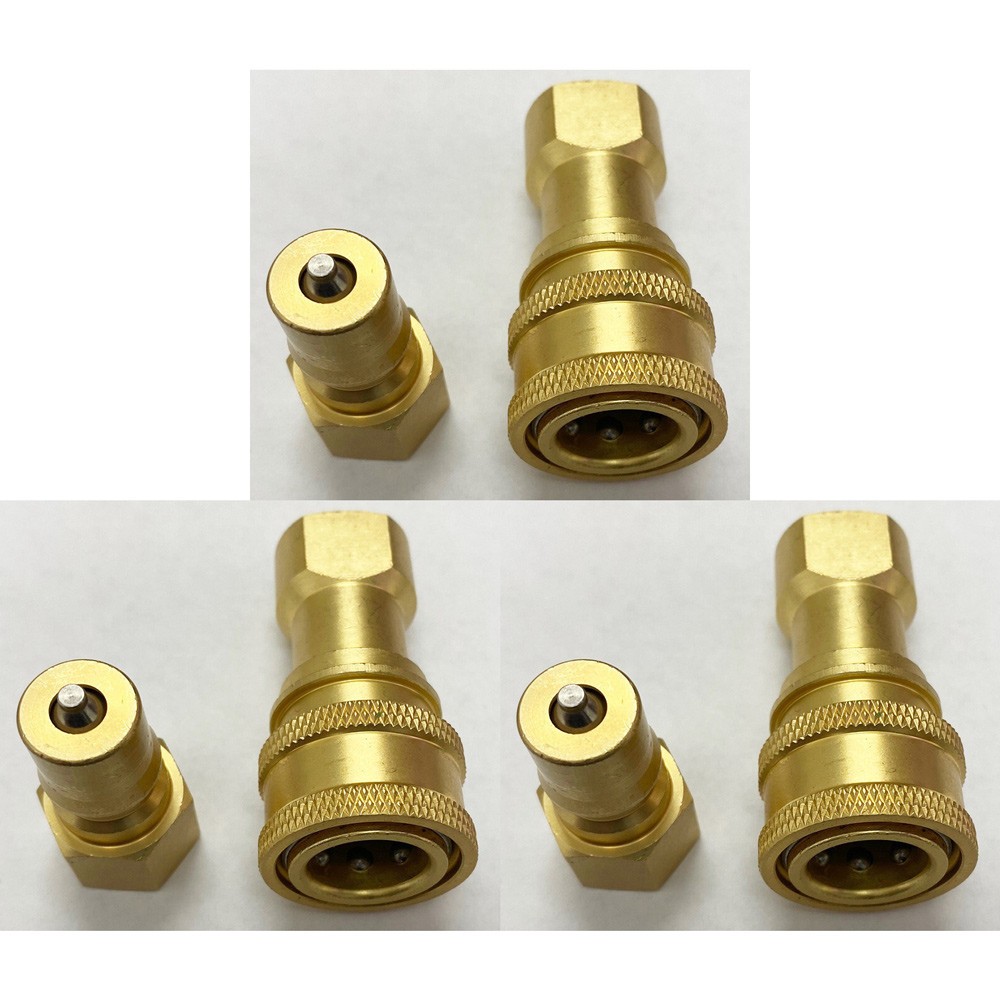 Carpet Cleaning Brass QD Portable 1/4 Inch Coupler 3 Sets, Brass Import 20251212