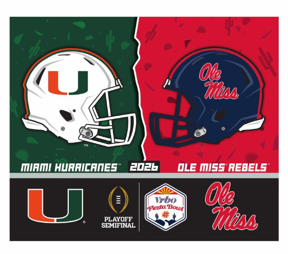 2026 Fiesta Bowl Ole Miss Rebels Miami Hurricanes Rally Towel CFP Semi-Finals