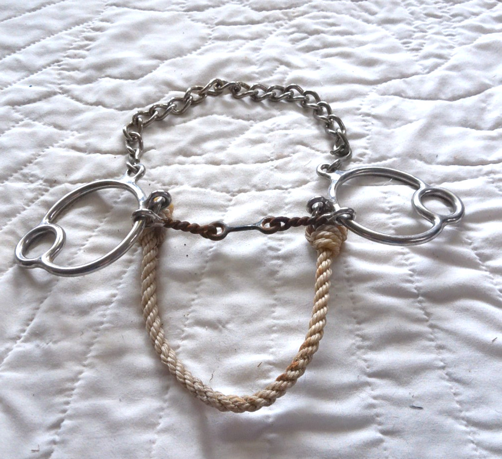 5" HACKAMORE COMBO, TWISTED DOG BONE BIT, W/SOFT ROPE NOSE