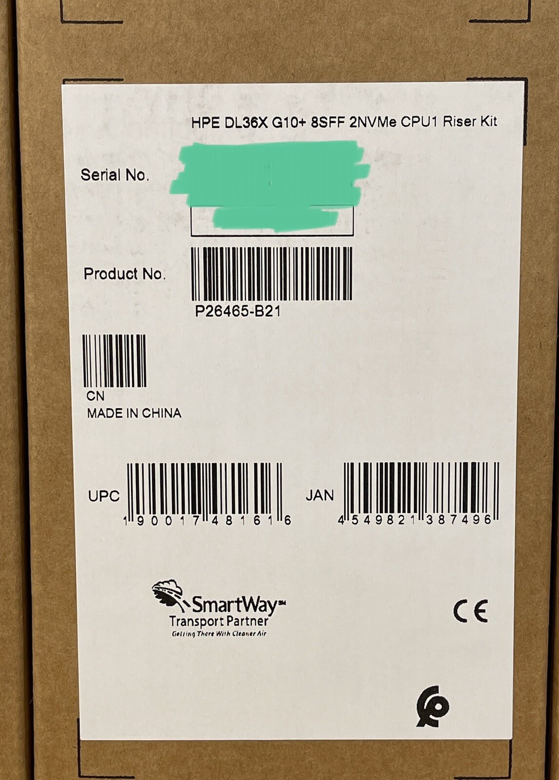 HPE ProLiant DL36X DL365 DL360 Gen10+ Plus 8SFF 2NVMe CPU1 Riser Kit x16 x8 G10+