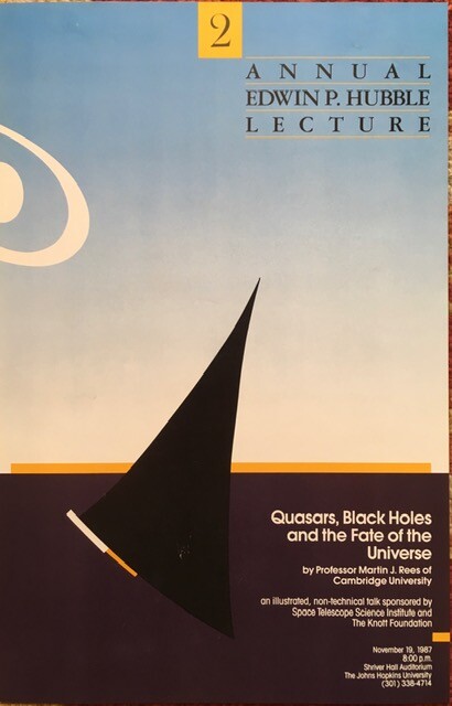 "Quasars, Black Holes & Fate of Universe": '87 Hubble poster. Vive l'universe!!