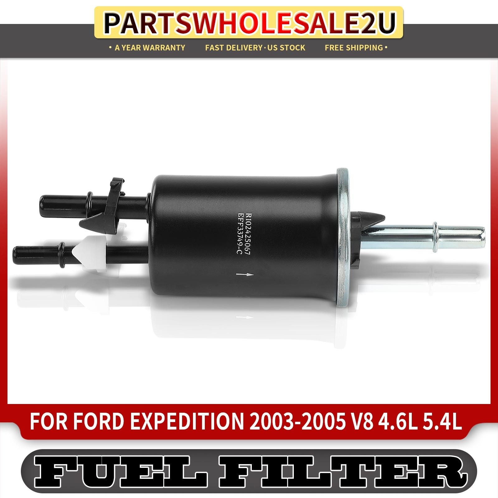 Fuel Filter with Three Lines for Ford Expedition 2003 2004 2005 V8 5.4L 4.6L GAS