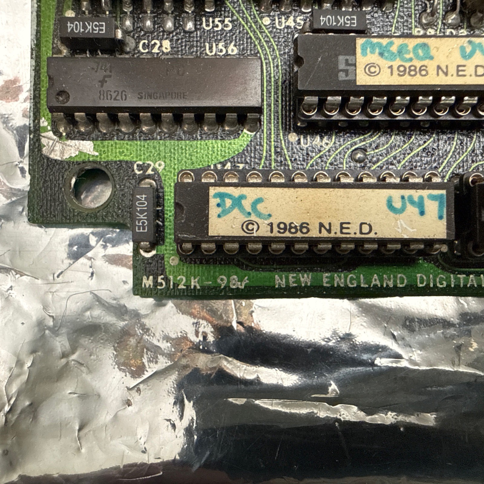 New England Digital Synclavier M512K Computer Bin Card