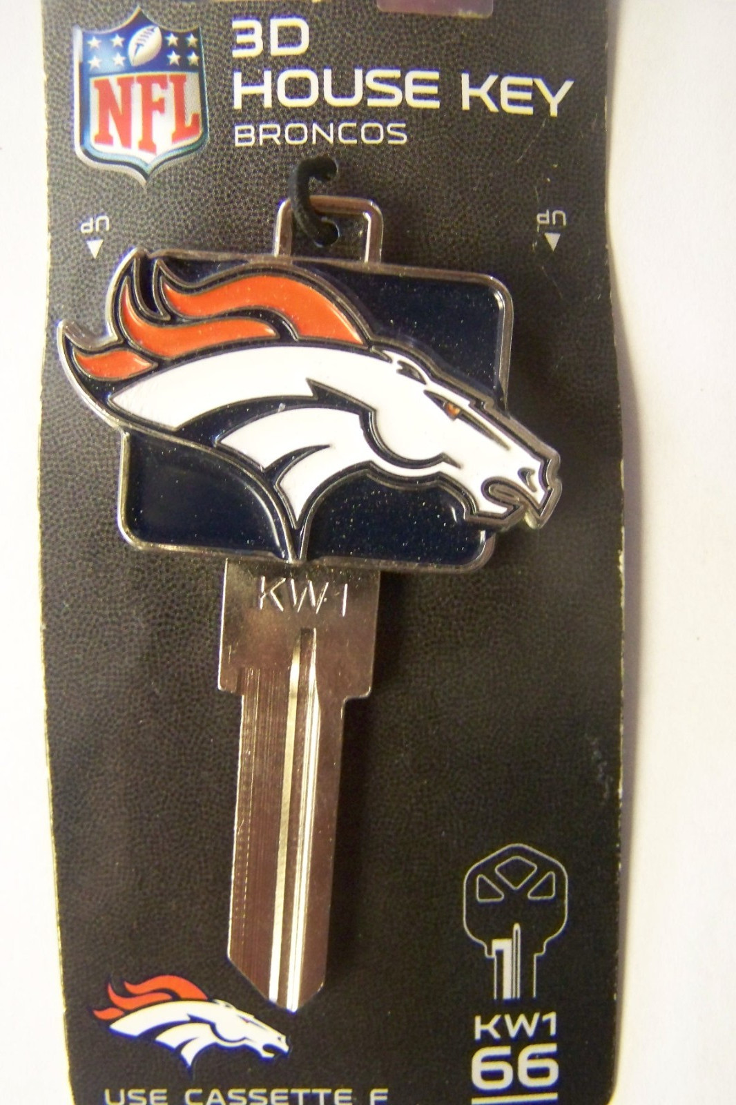 Denver Broncos  3D Kwikset KW1 House key blank