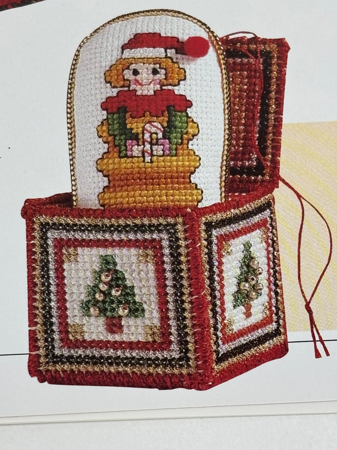 Jack in the Box Ornament Needlepoint Pattern Plastic Canvas Pattern Book Pages