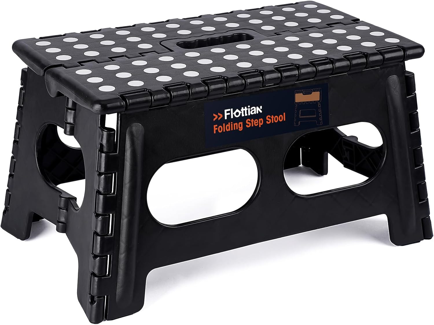 9" Folding Step Stool for Adults and Kids 15-Inch Extra Wide Stool Holds up to 3