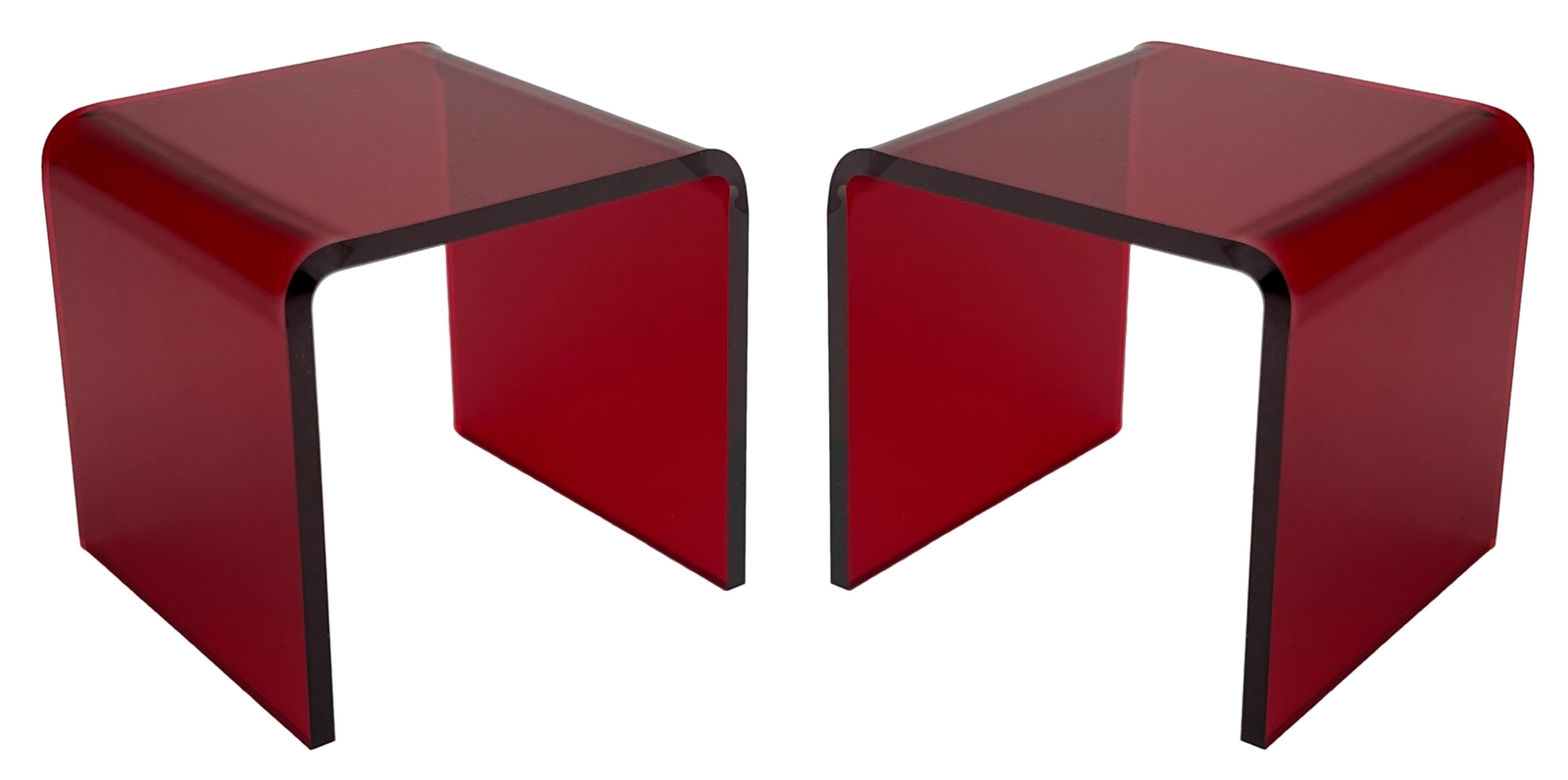 T'z Tagz Any 2-Inch-Deep Transparent Red Acrylic Riser Display Stands 2 Pack