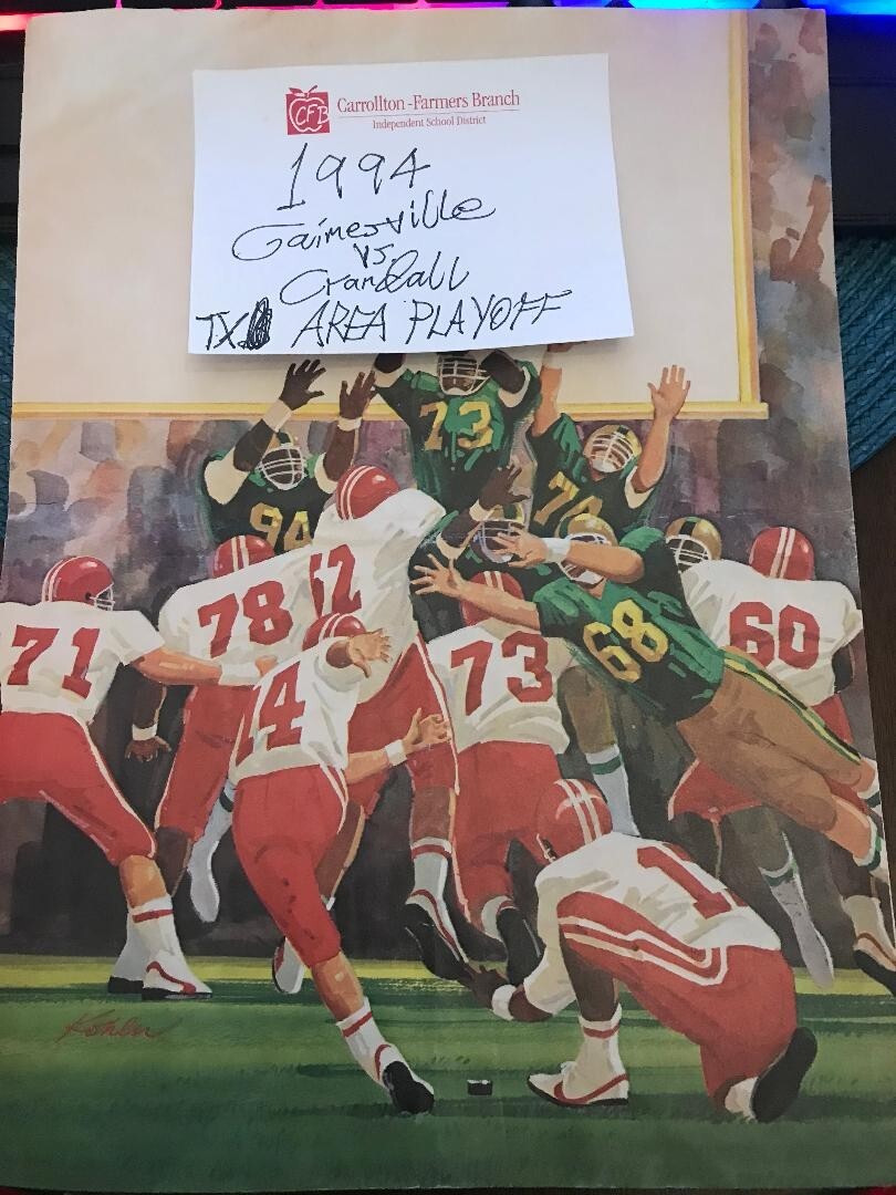 '94 Gainesville  vs. Crandall 3A TX H.S. Football Area Playoff Game Program