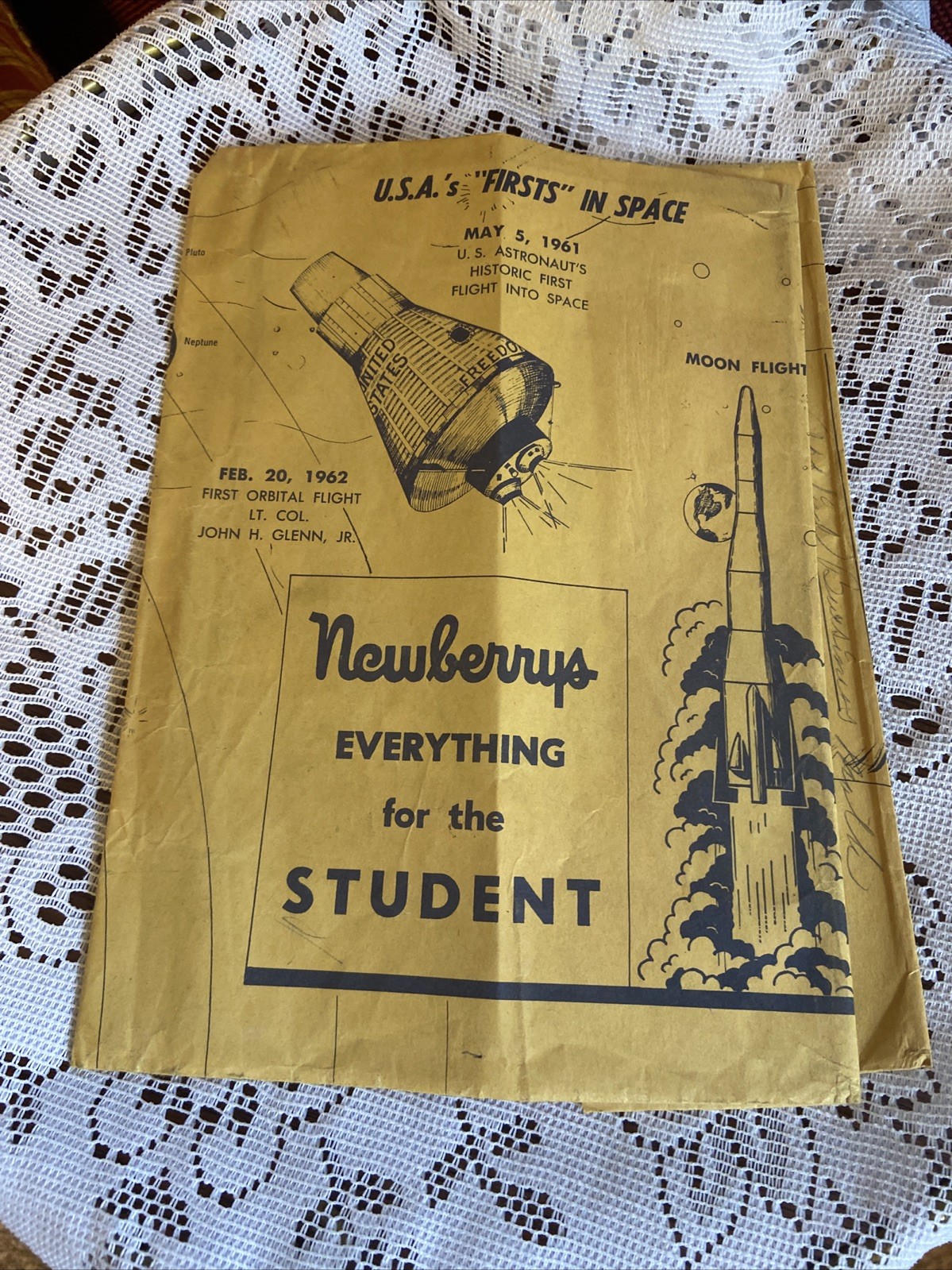 Newberry's 1961-1962 Book Cover -John Glenn & Alan Shepard "Firsts In Space"