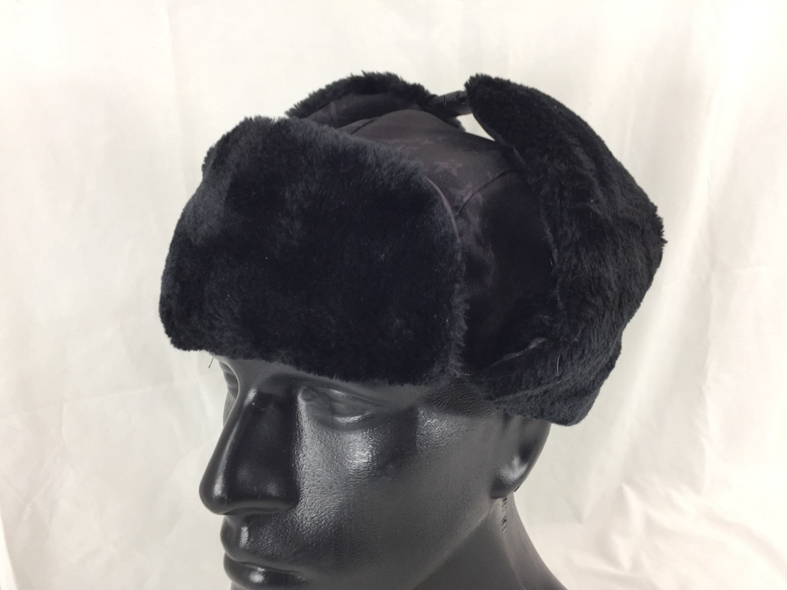Salt Armour SA Trapper Hat Fur Lined Black Blackout American Flag One Size
