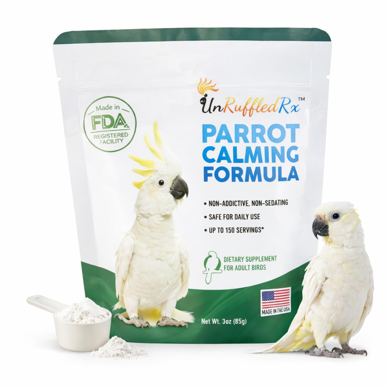 Calming Formula for Parrots – 150 Servings – Supports Relaxation During Stress