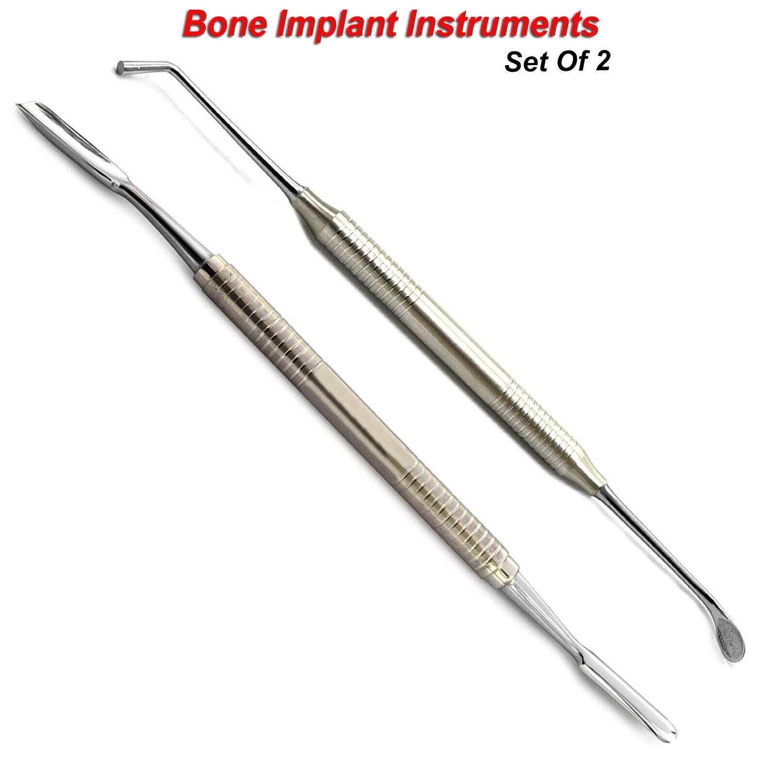 Dental Bone Grafting Graft Packer Spoon Implant Oral Surgery Instrument Set Of 2