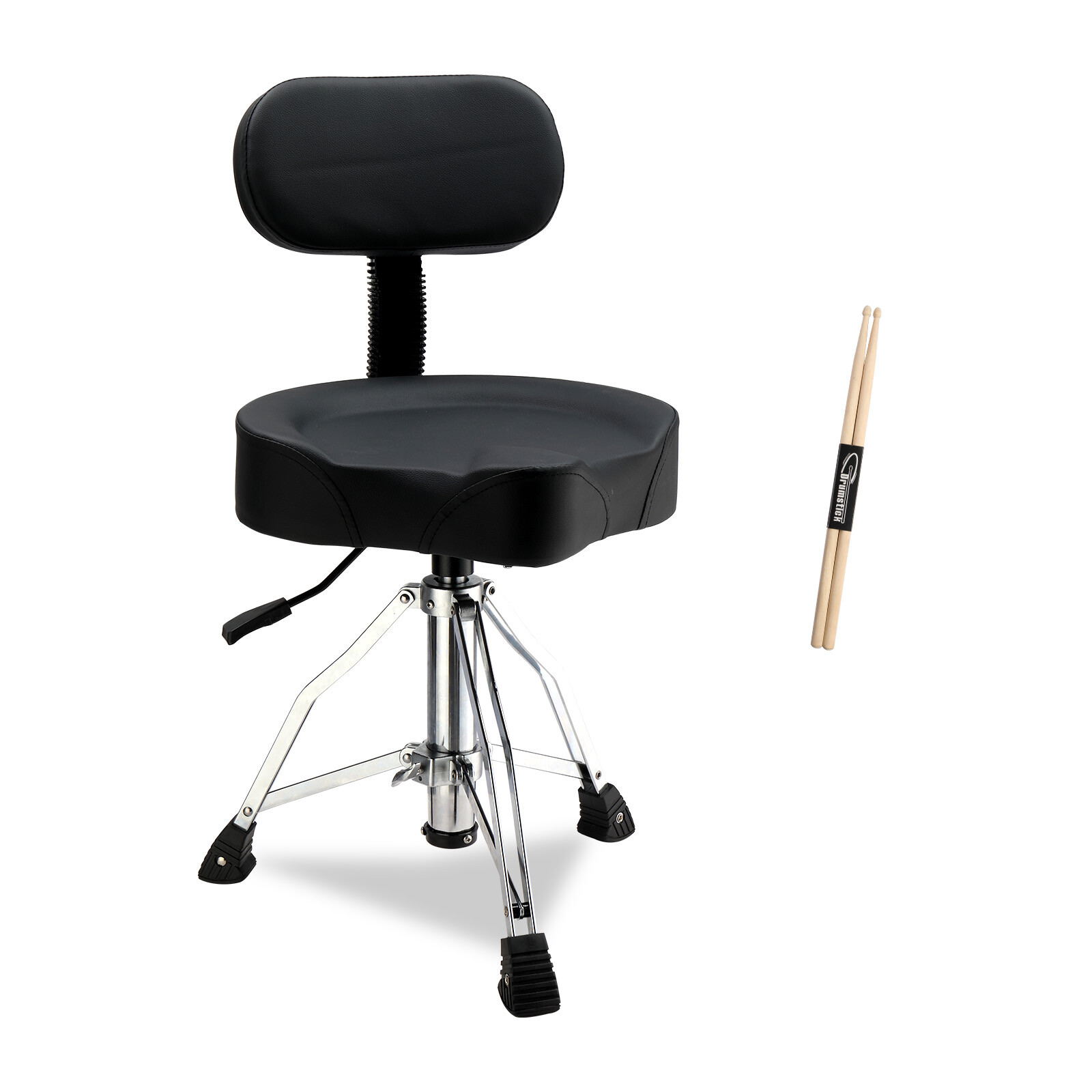 Adjustable Black Drum Stool Hydraulic Function By Shoulder Strap Drummers  Top