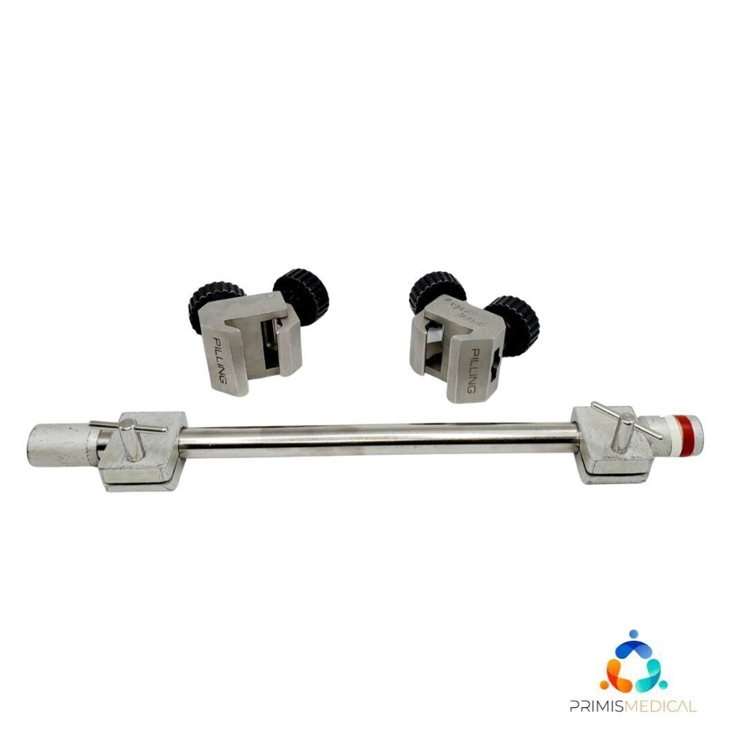 Pilling Bar & Poly Rail Clamps Surgical Retractor Table Attachments 15-3/4"