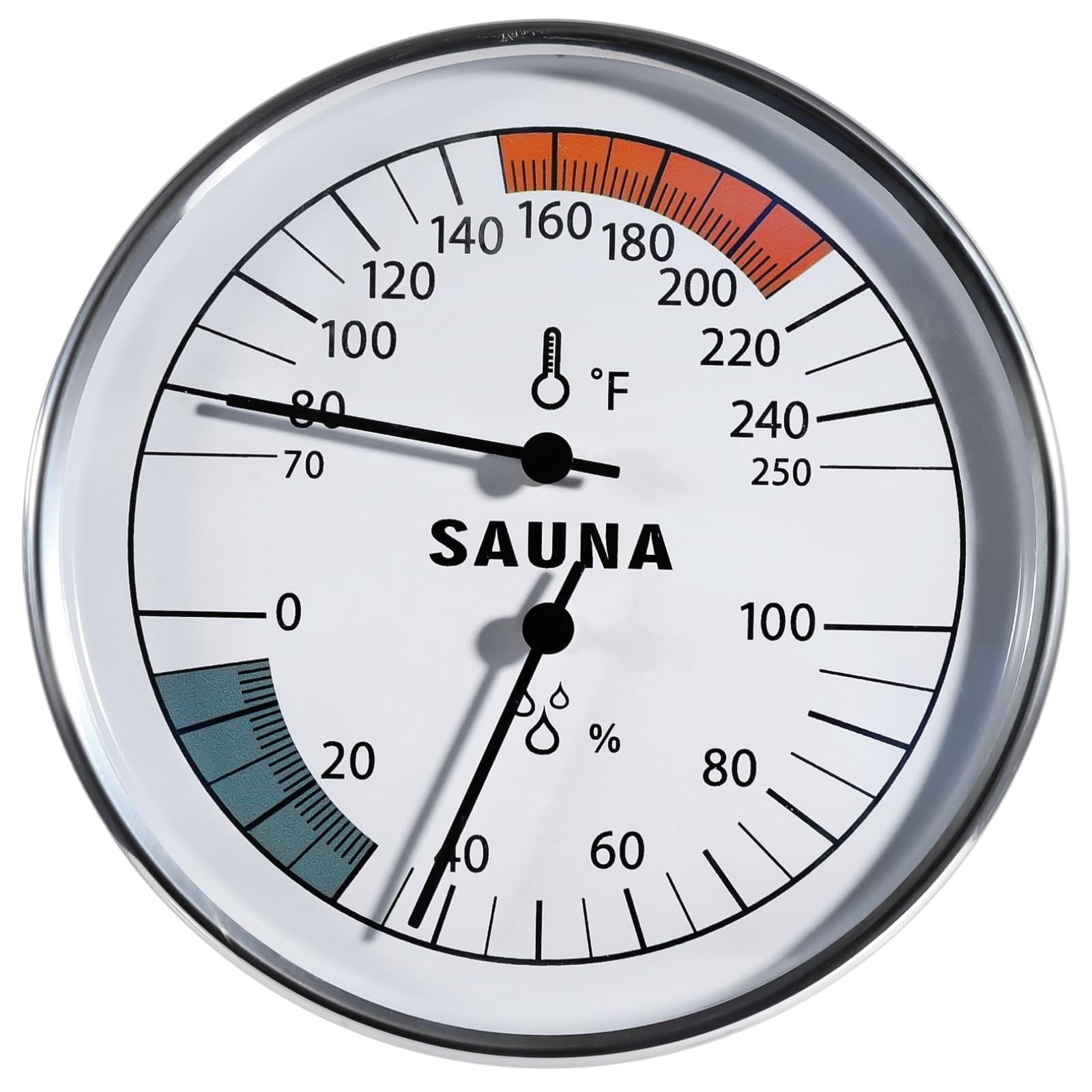 BATTIPAW Sauna Thermometer Gauge, 2-in-1 Fahrenheit Thermometer Hygrometer fo...