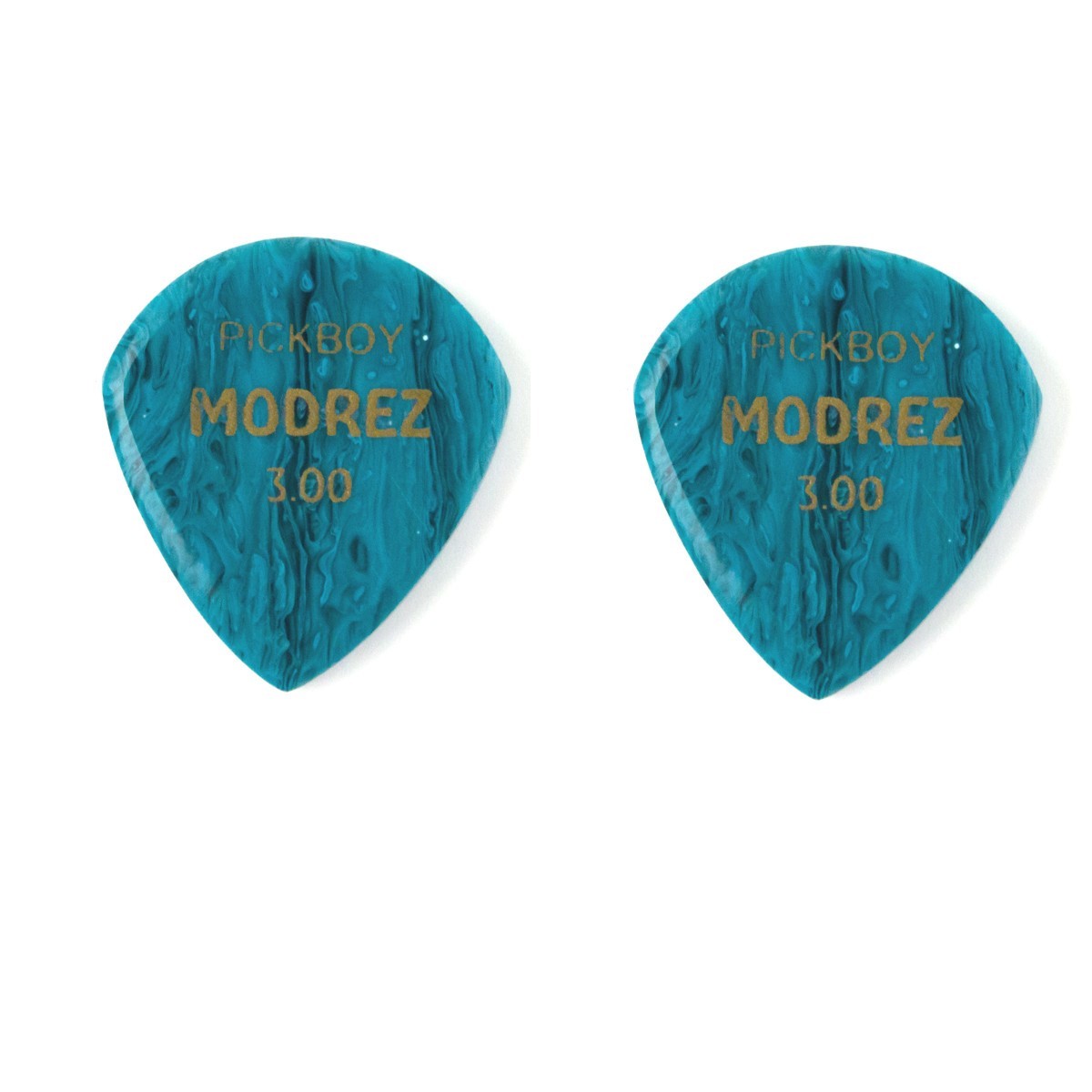 Pickboy Guitar Picks 2 Picks Jazz Style Modrez Resin 3.0mm Hand Turqoise