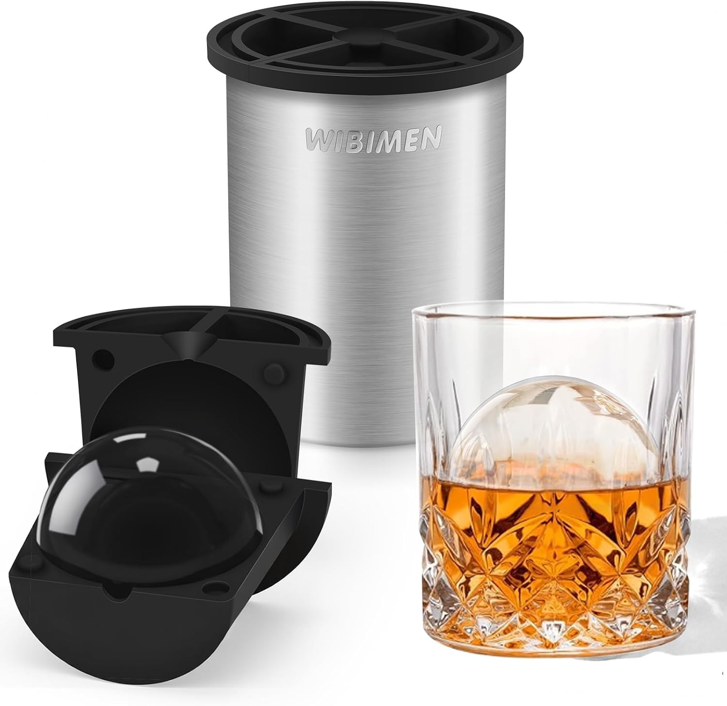 Clear Ice Cube Maker - 2.5" Ball - Stainless Steel Clear Ice Maker - Compact