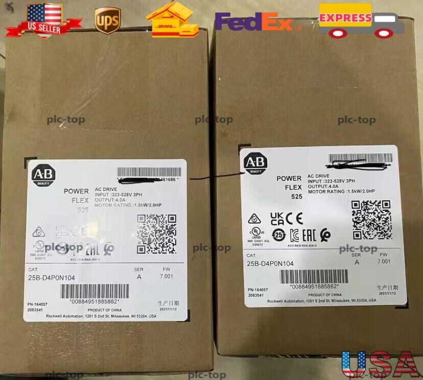 New unopened 25b-d4p0n104 Power Flex 525 1.5kw 2hp AC drive DHL fast shipping